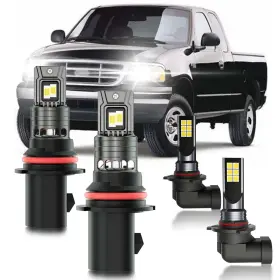 Huokeds Huozck-h57 Fits For 1993-2003 Ford F150 Fog Lights Bulbs Combo 4pcs Super Bright White