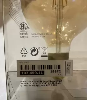 103.450.11 IKEA Lunnom Led Bulb Globe Amber Glass Kelv #3