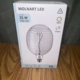 605.863.62 IKEA Molnart Led Bulb Globe Glass