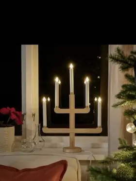 805.633.12 IKEA Strala Led Candelabra Pine Wood