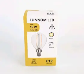 Ikea 905.393.93 Lunnom Led Bulb E12 135 Lumen Energy Saver Globe Clear 2 Inch New