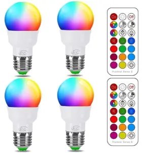 US-WW-RGB-3W-E26 ILC Pack Led Light Bulb Changing Dimming