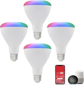 Jasco Products Company 51458 Wi-fi Led Smart Light Bulb Br30 65w Equivalent Rgb Color Changing White Sel