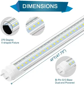 SW-T84FT-G13-A3-TC-28CW JESLED Pack Led Tube Light Bulbs
