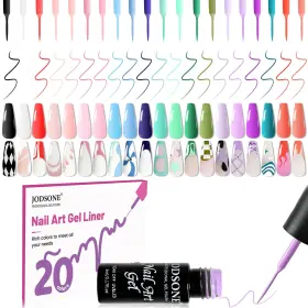 B0F5M92X73 JODSONE Gel Polish Nail Art Liner Set Pink Brush