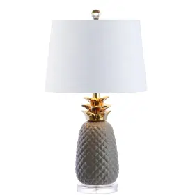 B07BF3CTFS JONATHAN Y Ceramic Pineapple Table Lamp Linen