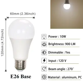 768415209837 KAPATA Led Light Dimmable Bulb Bright #3