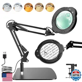 B0FWJX81XP KEAFONT Magnifying Glass Light Stand Desktop Led