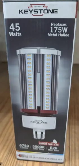 Keystone Kt-led18pshid-e26-8csb-d Kt-led45hid-e26-850-d-g3 45w 5000k E26 Led Hid Replacement Corn Bulb