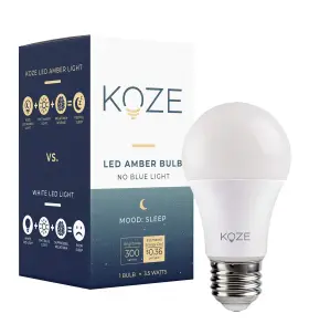 Night-bulbs KOZE Sleep Light Bulb Pack Amber Blocking Led
