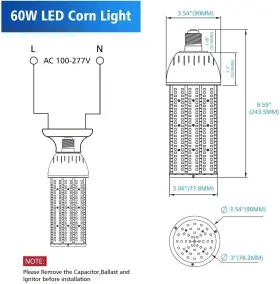 NGWL-60W KUKUPPO Led Corn Light Bulb Base Area Lamp #2