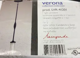 LVR-41201 LAMPADA Verona Light Pendant Candelabra