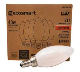 840072800999 LAOSEP Ecosmart Led Light Bulbs Frosted Candel