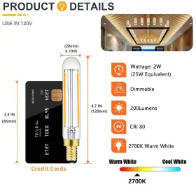 779566124016 LDCHIUEN Led Bulb Filament Equal Candelabra #3