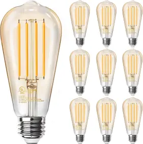 313047747792 LED Pack Edison Amber Light Bulbs Dimmable