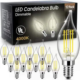 Led 705353198601 E12 Candelabra Bulb Dimmable 60w Equivalent Chandelier Light Bulbs 5.5