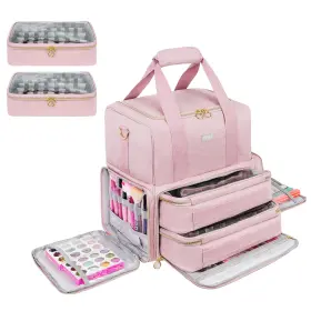 B0CC5PKFWY LEFOR Z Nail Polish Organizer Bag Bottles Led Lamp