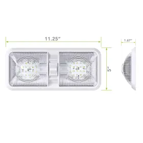 DOUBLE-48-NW LED Leisure Cw Pack Rv Ceiling Dome Light Switch #2