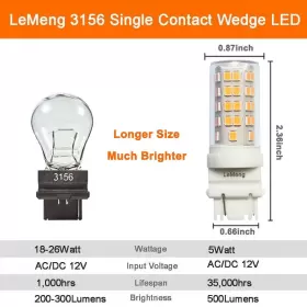 767912849409 LEMENG Wedge Base Led Light Bulb Voltage War #2