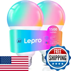 B0FKGXFW2M LEPRO Smart Light Bulbs Wifi Bluetooth Rgbww Pack
