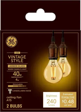 42160 LIGHTING Vinta Led Light Bulbs Amber Finish Base Pack