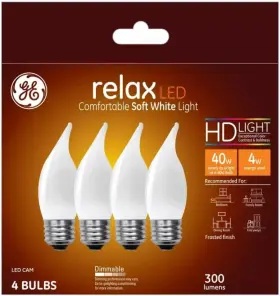 48263 LIGHTING Bulbs Relax Led Cam Chandelier Bent Tip Base