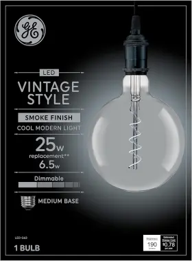 93100104 LIGHTING Vinta Led Light Bulb Amber Finish Lar Pear