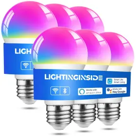 LI-SM-A19E26-9W-6P LIGHTINGINSIDE Smart Light Pack Bulb Alexa