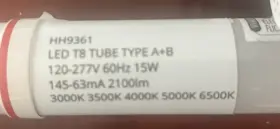 HH9361 LIGHTS BY Pack Led Tube Lamps
