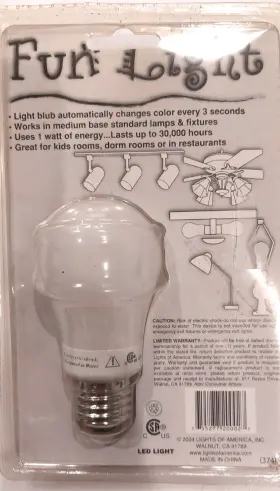 2000LED LIGHTS OF AMERICA Fun Light Changing Bulb #2