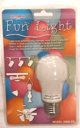 2000LED LIGHTS OF AMERICA Fun Light Changing Bulb