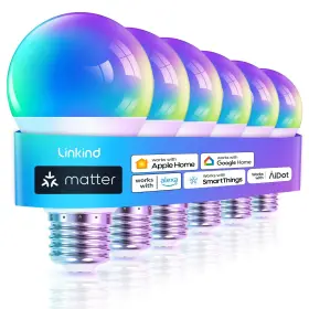LS10005-RGBTW-US-6 LINKIND Matter Smart Light Bulb Apple Siri