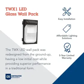 TWX1 LITHONIA LIGHTING Led Pe Ddbtxd Wall Pack Light Glass #2