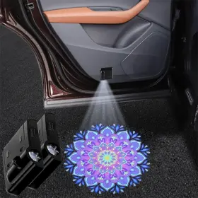 YBD-00001 LMZLJZ Fade Car Door Lights Mandala Lotus Projector