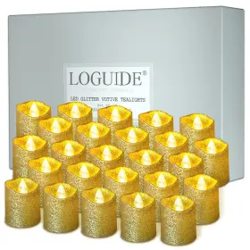 HZ-011 LOGUIDE Flameless Votive Candles Pack Battery Glitter