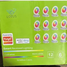 Lovus Ts00804 Color Changing 12 Pack 6 Inch Smart Rgb Recessed Lights Wifi Alexa Tuya Dimm