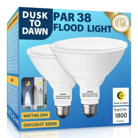PAR38-AT LOXYEE Pack Led Dusk Dawn Flood Light Bulbs