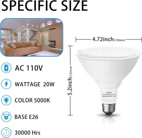 PAR38-2 LOXYEE Led Flood Light Bulbs Pack Dimmable #3