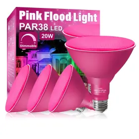 B0CJC1VNXT LOXYEE Pink Flood Light Bulbs Dimmable Base