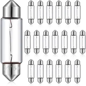 Loyim Ls-loyim-255 20 Pcs Xenon Festoon Light Bulb Clear Double Ended Marine 12v Standard