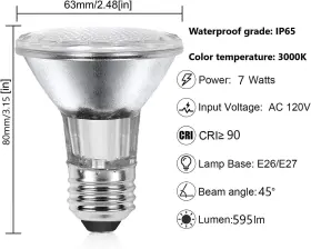 YJD-PAR20-7W LPSAFP Led Hood Light Dimmable Waterproof #2