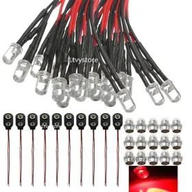 L-RD-5 LTVYSTORE Led Wired Lamp Light Bulb Prewired Emitting