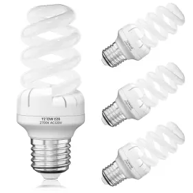 Lustaled 4086-4-ww E26 Cfl Light Bulbs T2 Spiral 13w 60w Equivalent Compact Fluorescent