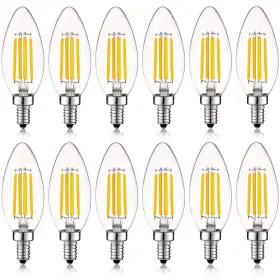 LR21592-12PK LUXRITE Dimmable Led Light Bulbs Glass Filament