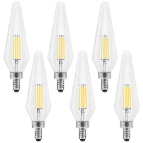 LR21673-6PK LUXRITE Glass Dimmable Base Edison Led Light Bulb
