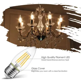 709046044190 LVWIT Led Filament Bulb Candelabra Base Dimmable #3