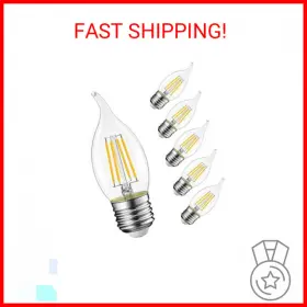 709046044749 LVWIT Flame Tip Led Filament Bulb Candelabra