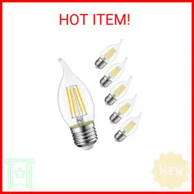 LDS-B10-4.5W-E26 LVWIT Flame Tip Led Filament Bulb Candelabra