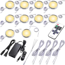 619960265628 LVYINYIN Round Led Puck Lights Liquor Cabinet