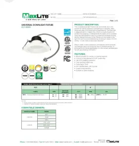 1410032 MAXLITE Fixture Downlight